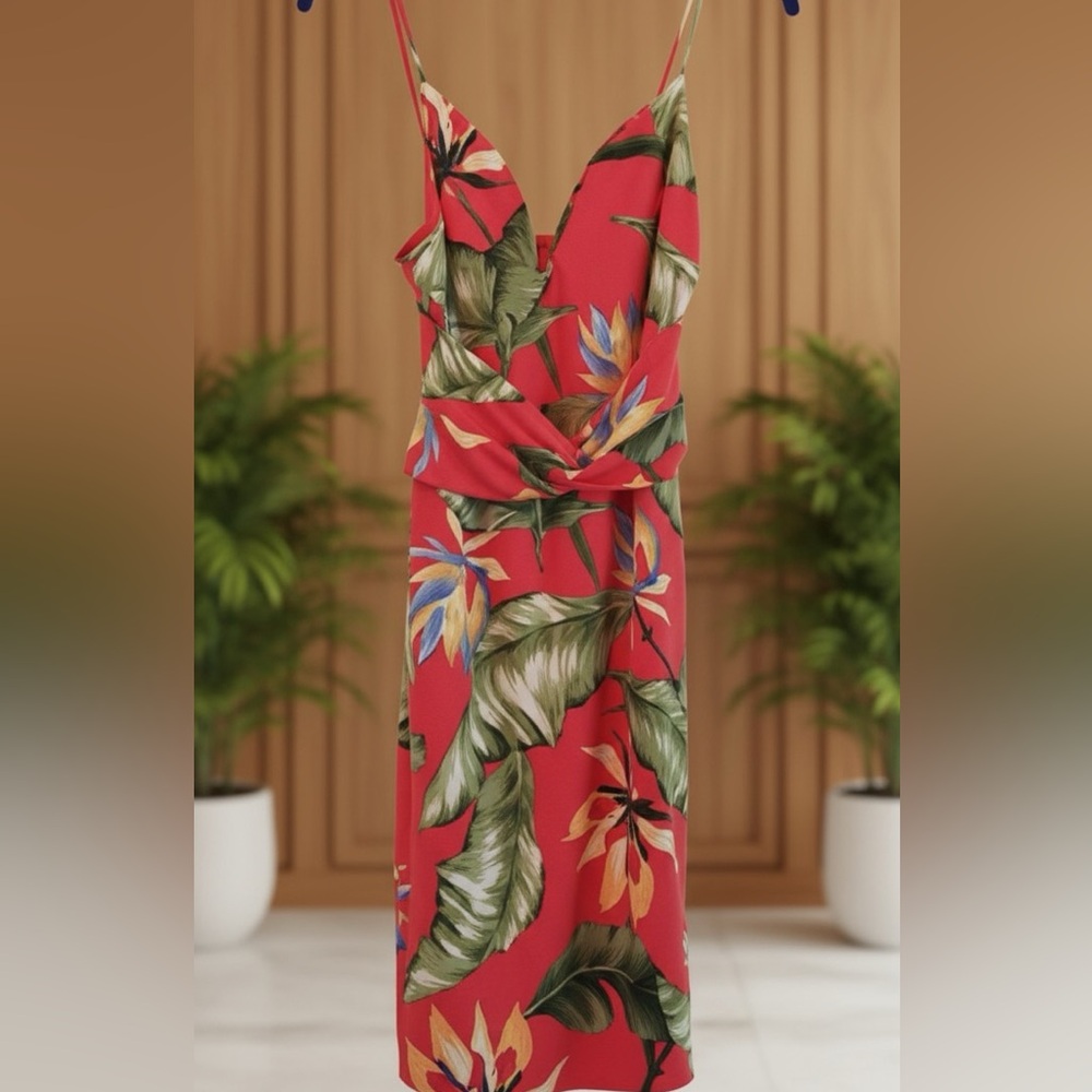 🌴Vaca palm leaf print dress